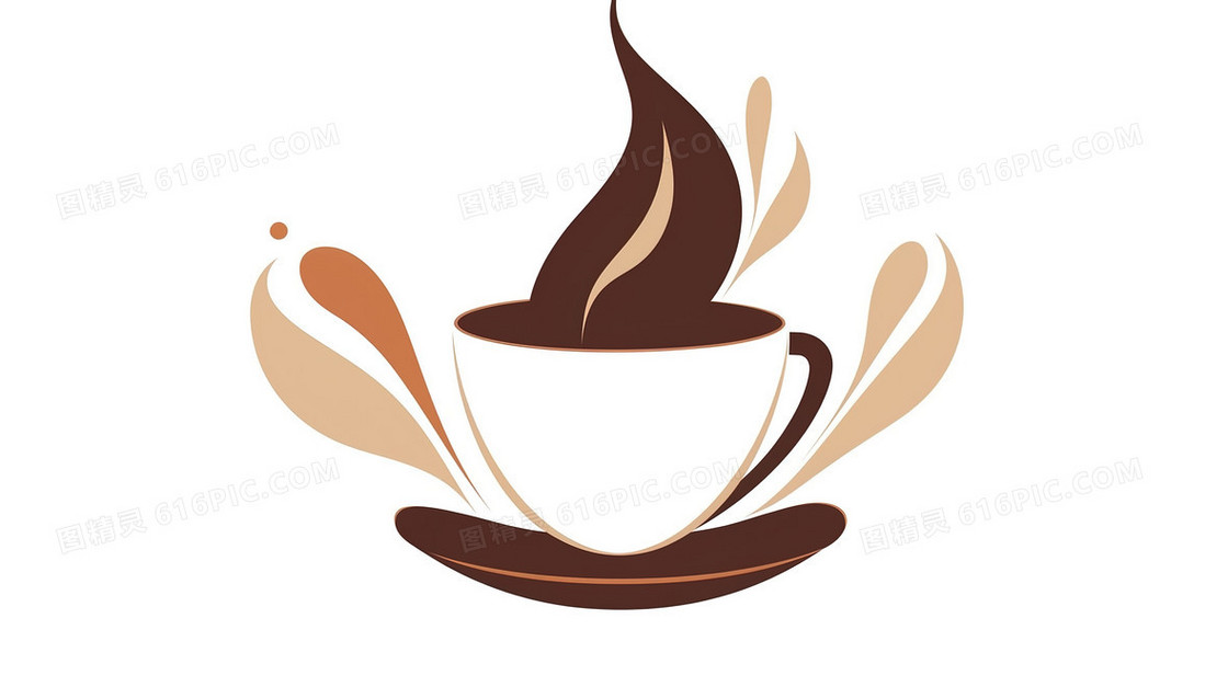 一杯热咖啡图标插画