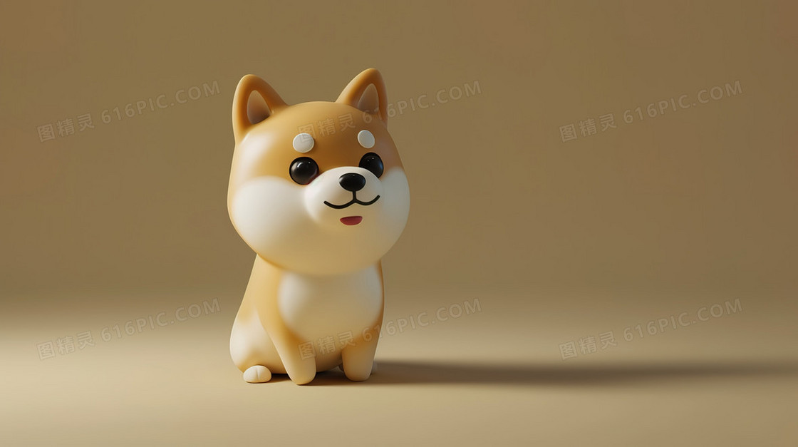 一只可爱的3D柴犬模型图片