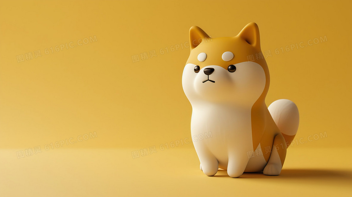 一只可爱的3D柴犬模型图片