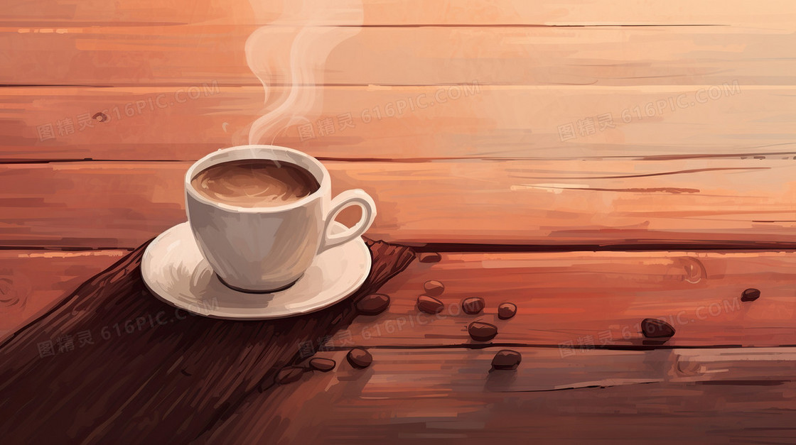 咖啡做咖啡餐饮下午茶插画
