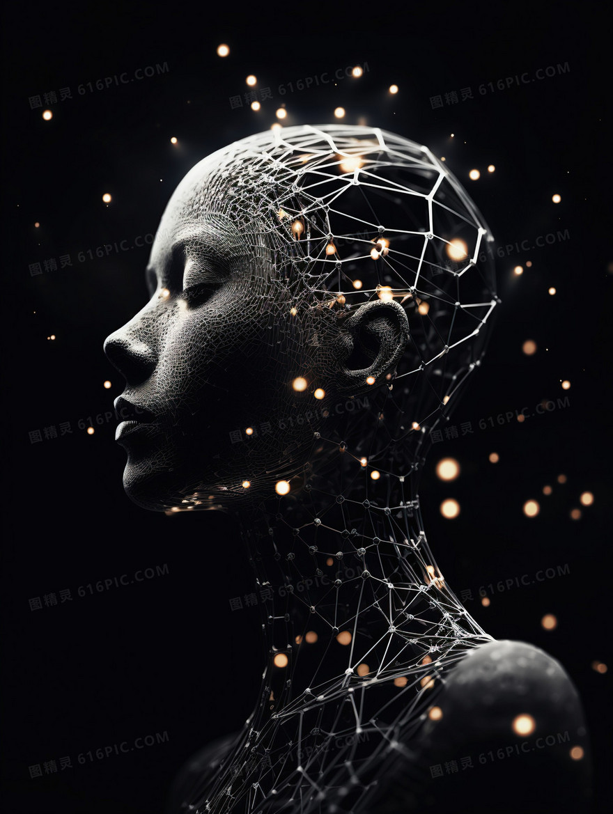 黑色科技粒子科技未来人工智能插画