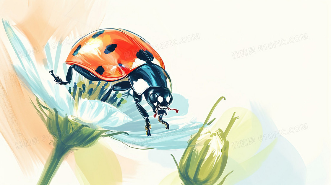 绿色树苗植物水彩插画