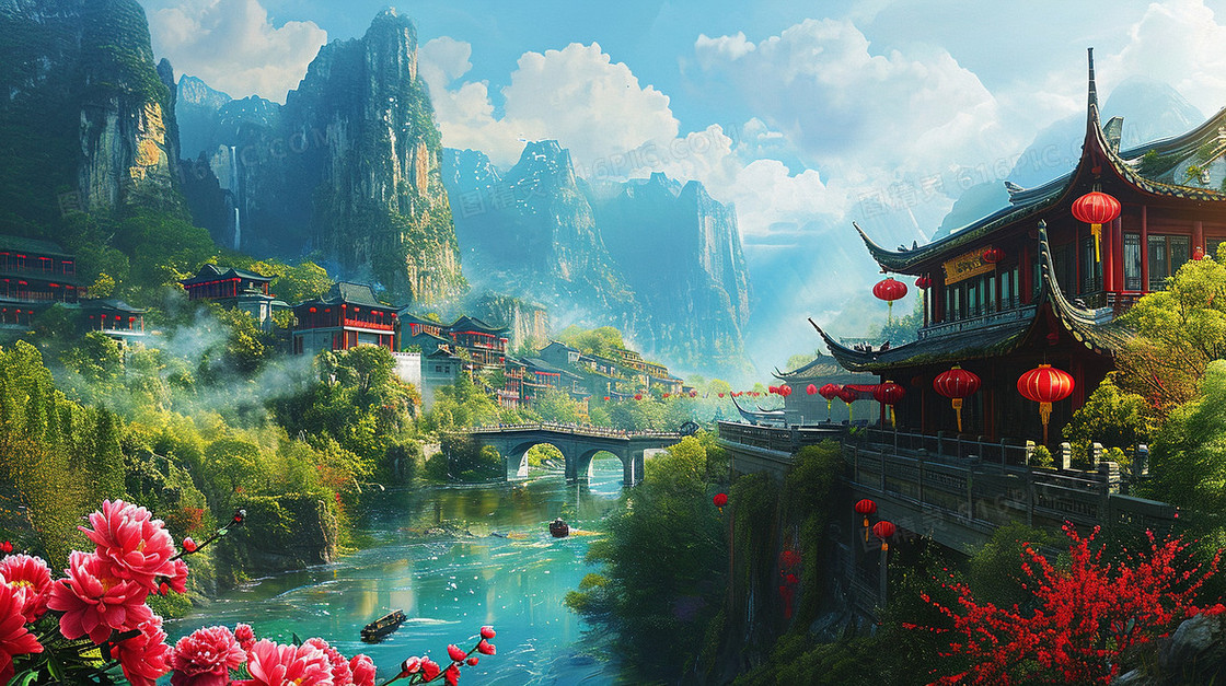 春节过年祖国壮丽山河