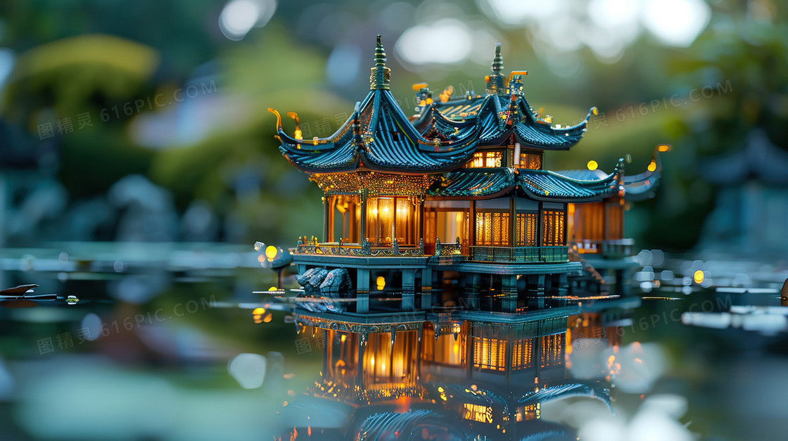 中国风建筑景观模型图片