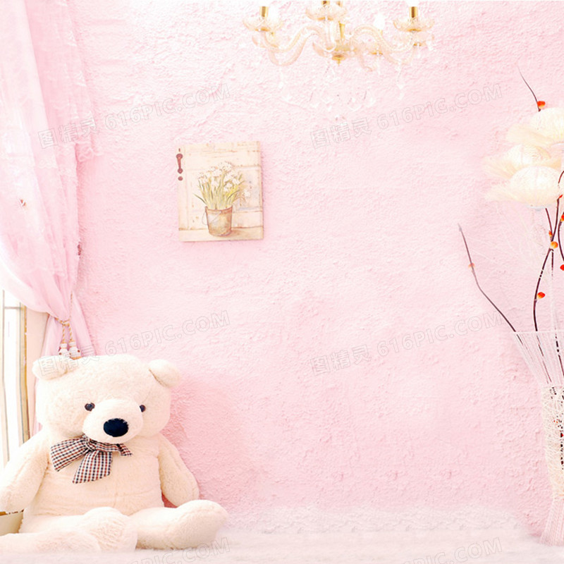 粉色少女家居卧室背景