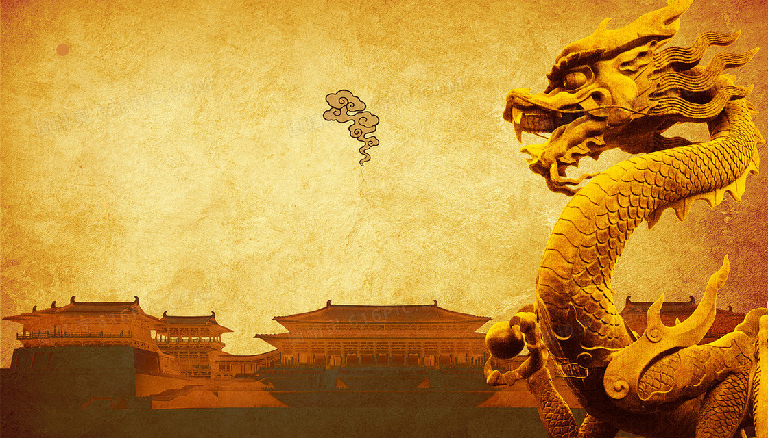 中国风古典云彩雕塑背景