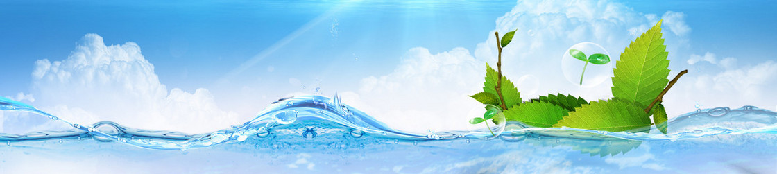 化妆品清新水珠蓝色淘宝海报背景