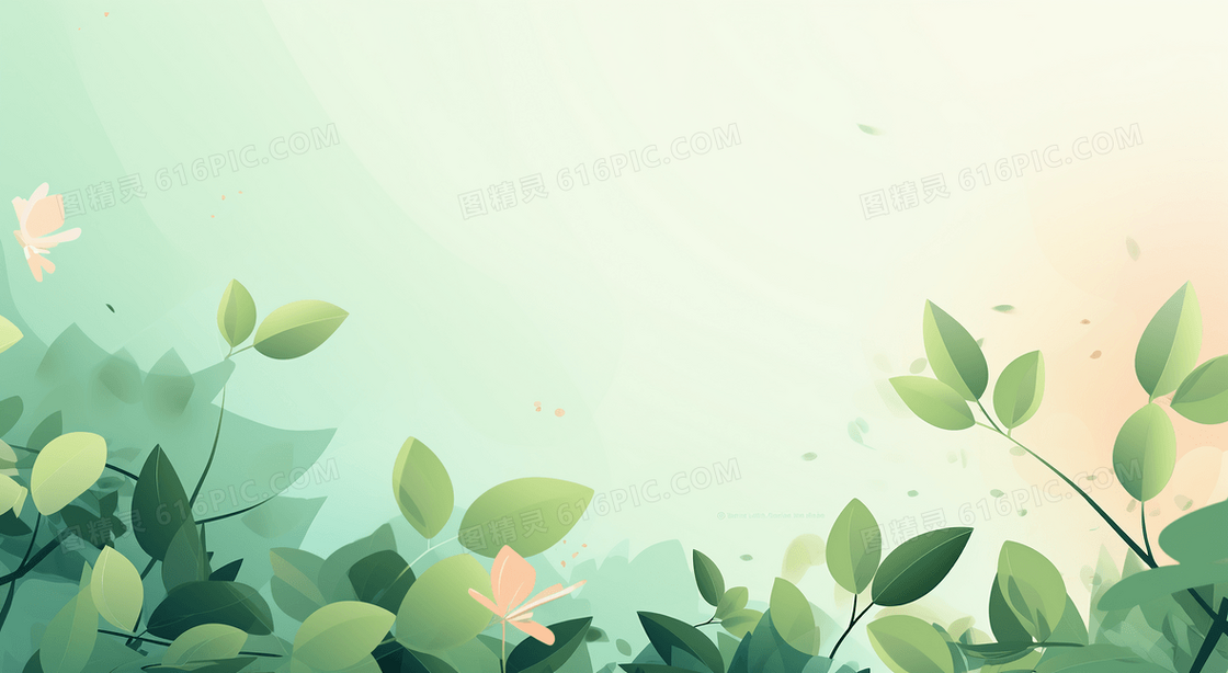 小清新唯美春天花草背景