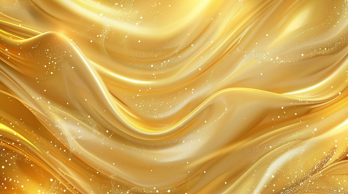 丝绸般柔软发光的金色布料背景图