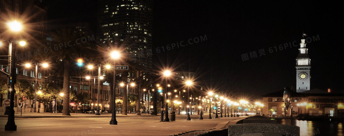 城市夜晚街景banner1920 762jpgpsd道路商务红色交通海报背景1920