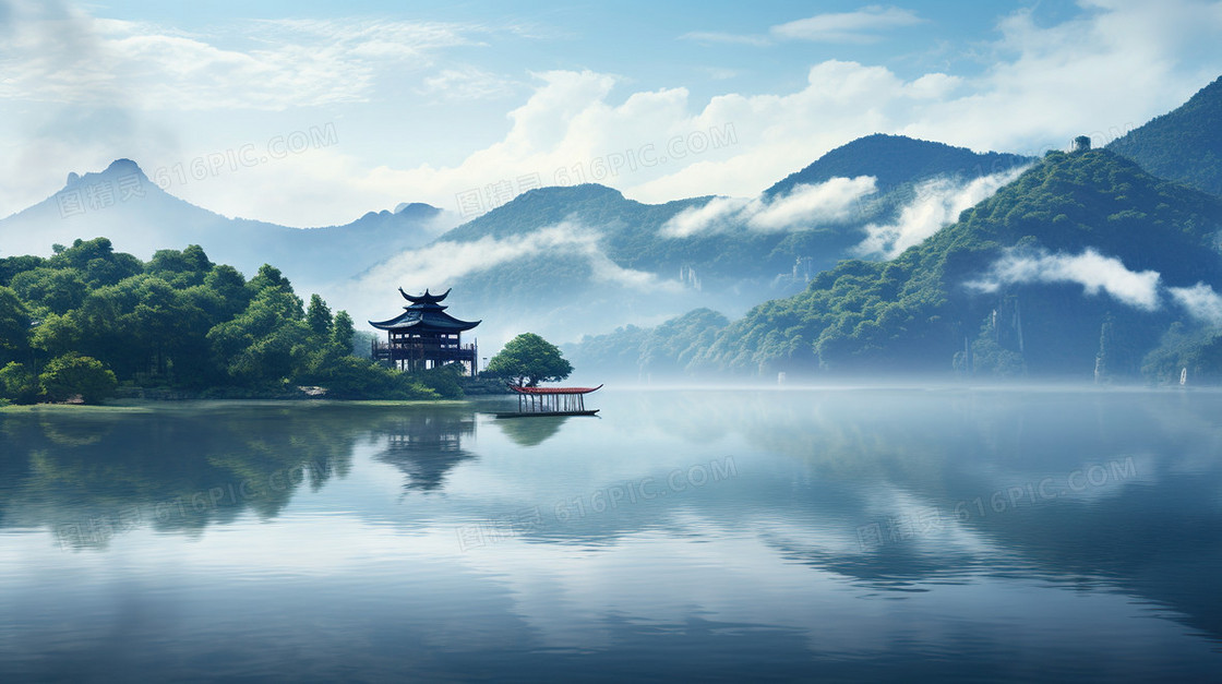 中国风山水水墨古风背景