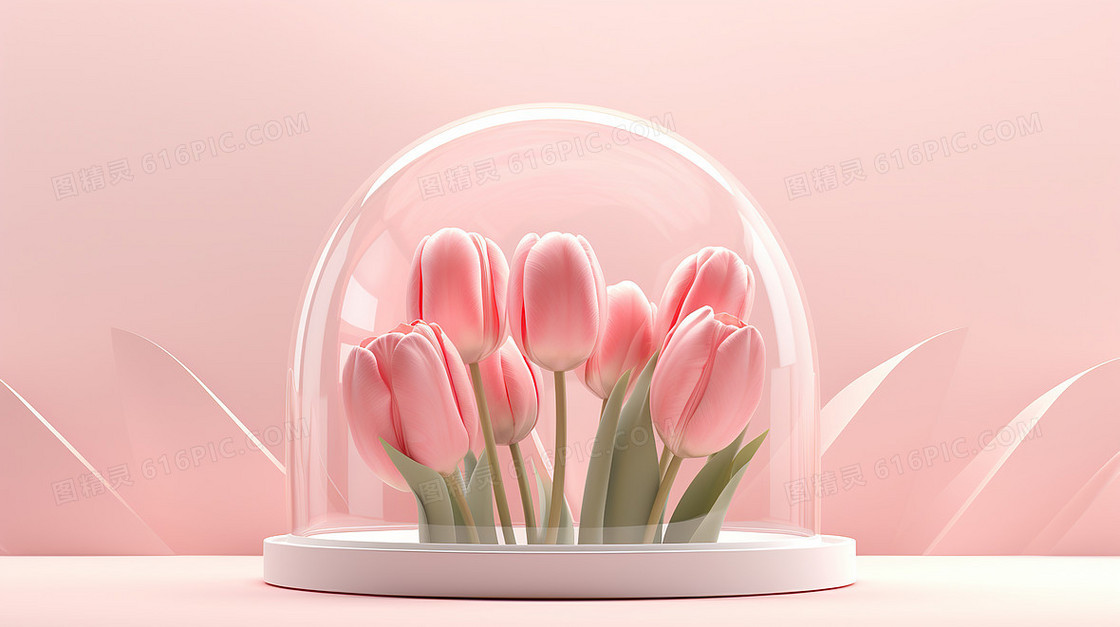 春天C4D电商展台促销背景