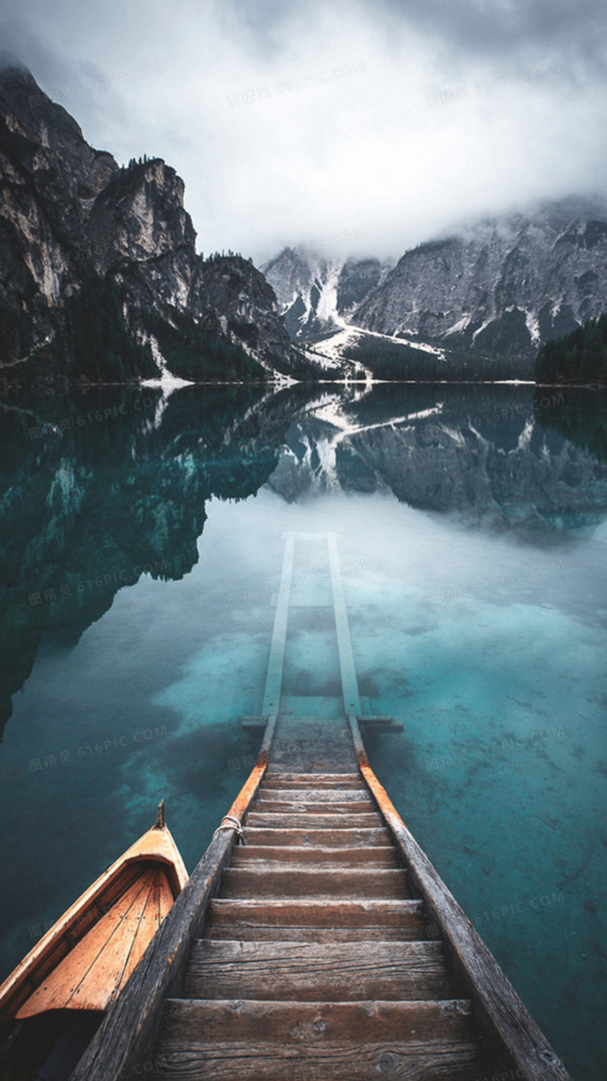 唯美湖水风景H5背景