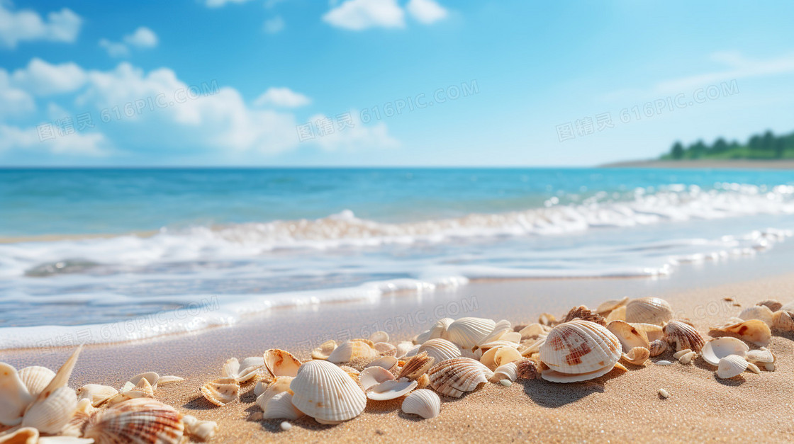 夏天冲浪海边沙滩度假清凉背景