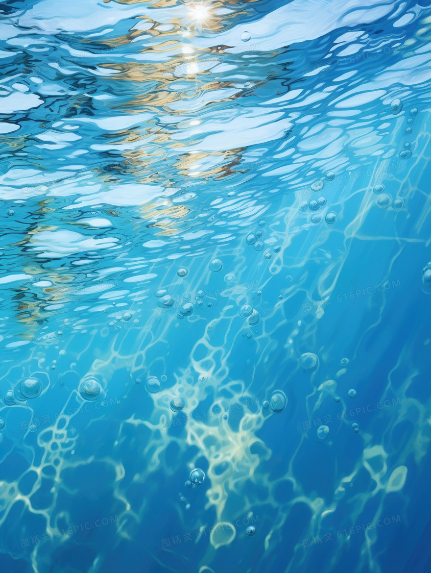 夏天清凉水纹水池背景