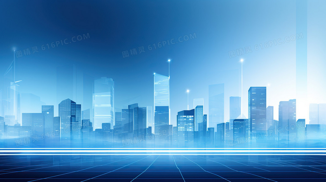 蓝色商务科技城市企业宣传商务背景