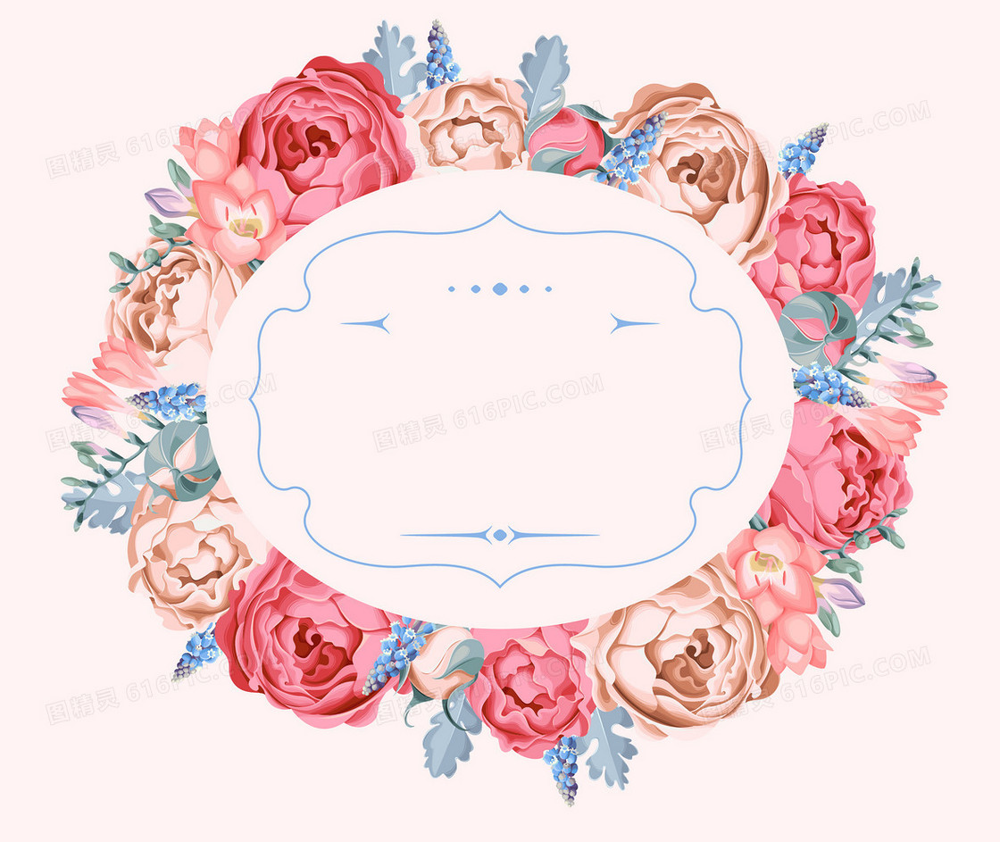 粉玫瑰花环背景图