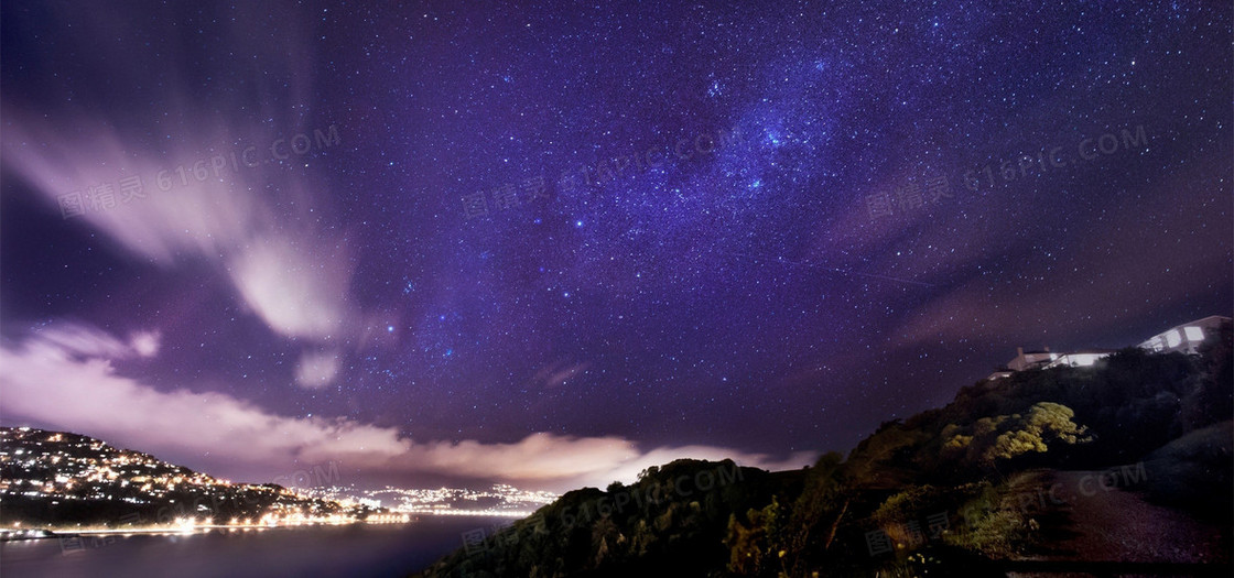 大气星空万家灯火