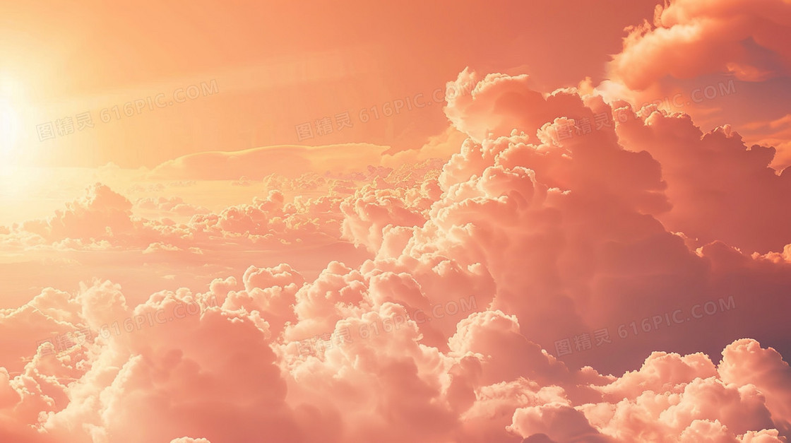 粉色浪漫唯美云朵背景