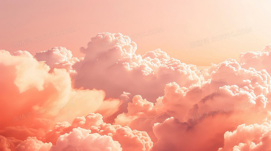 粉色浪漫唯美云朵背景