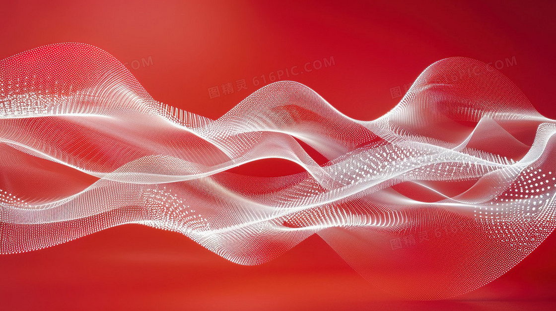 红色流体纹理质感曲线背景