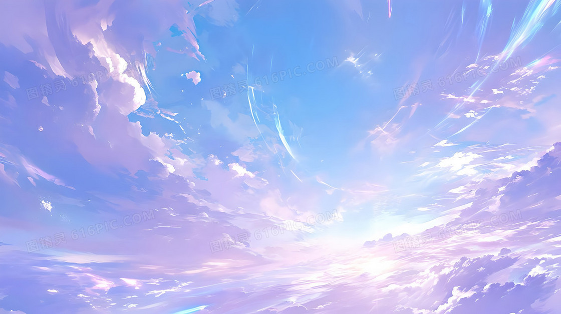蓝紫色调唯美梦幻云朵背景