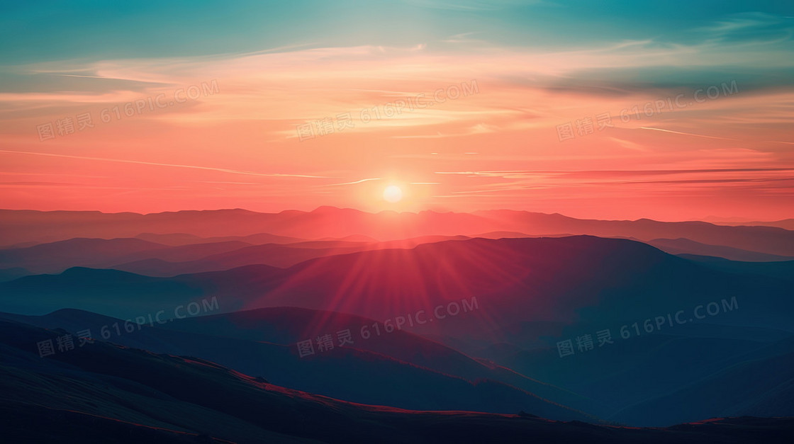 中国风远山自然风景背景