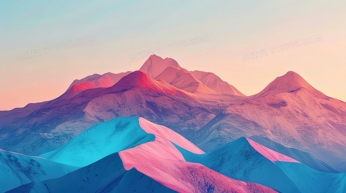 彩色变幻山峰纹理背景