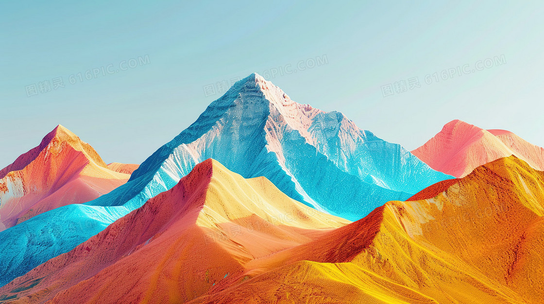 彩色变幻山峰纹理背景