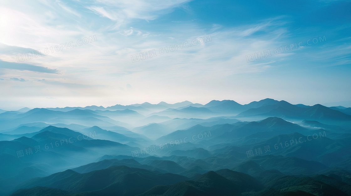 远山山脉自然风景背景