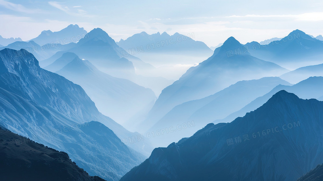 远山山脉自然风景背景