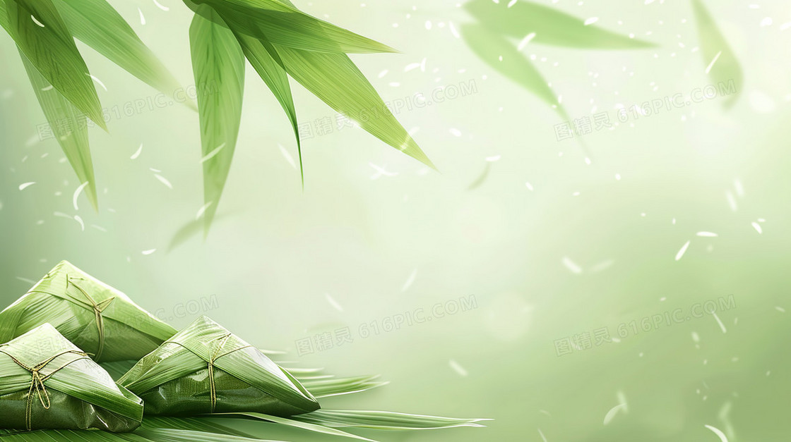 绿色端午粽子背景