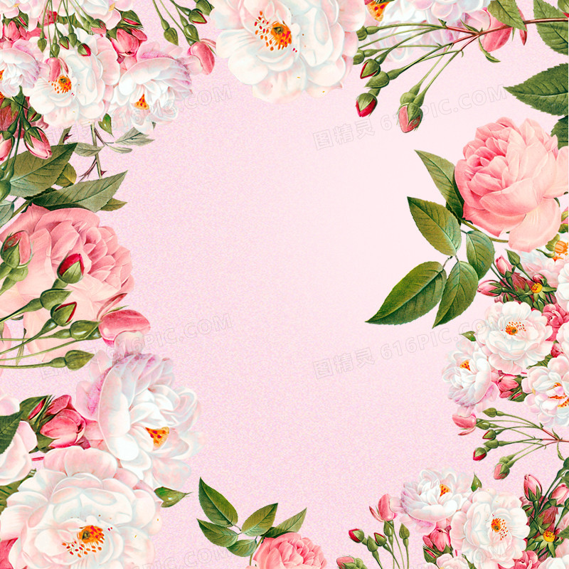 清新花朵粉色化妆品PSD分层主图背景素材