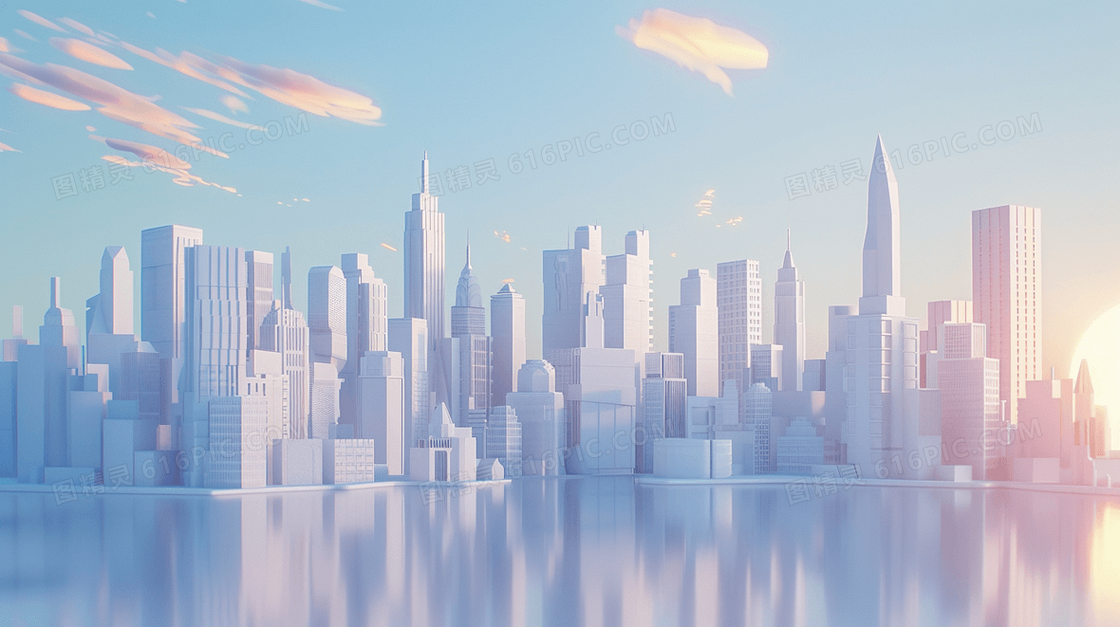 大气立体城市背景