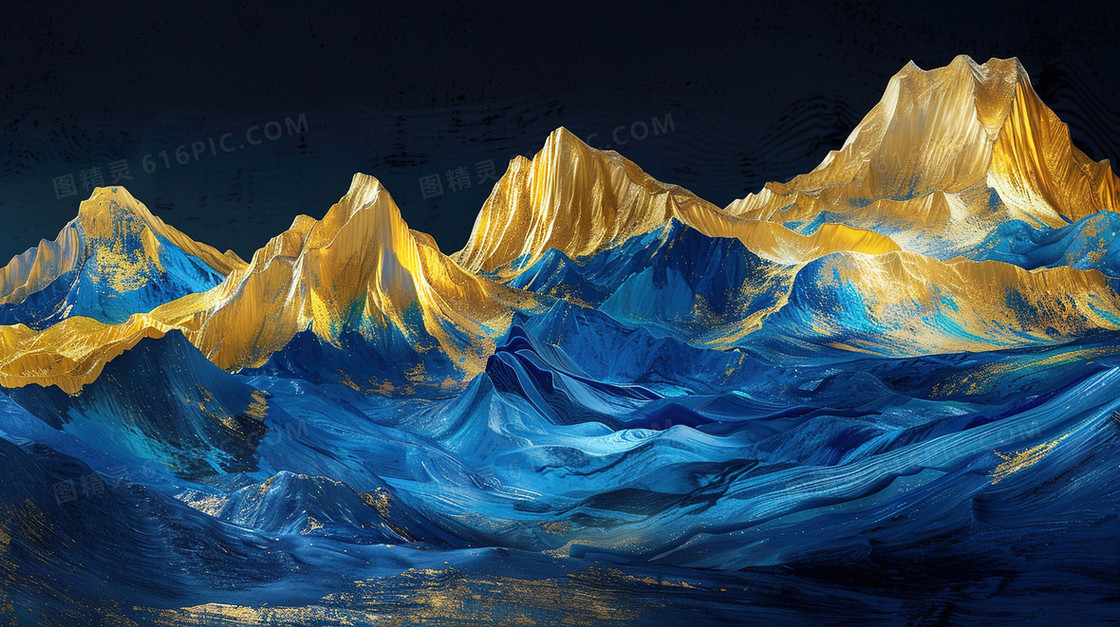 金色鎏金山峰纹理背景