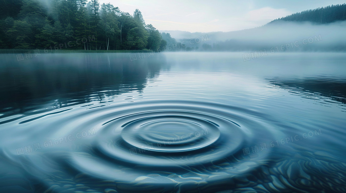 蓝色液体水面水纹纹理背景