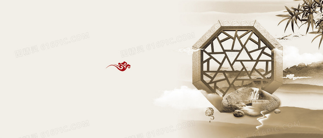 中国风古典建筑背景banner