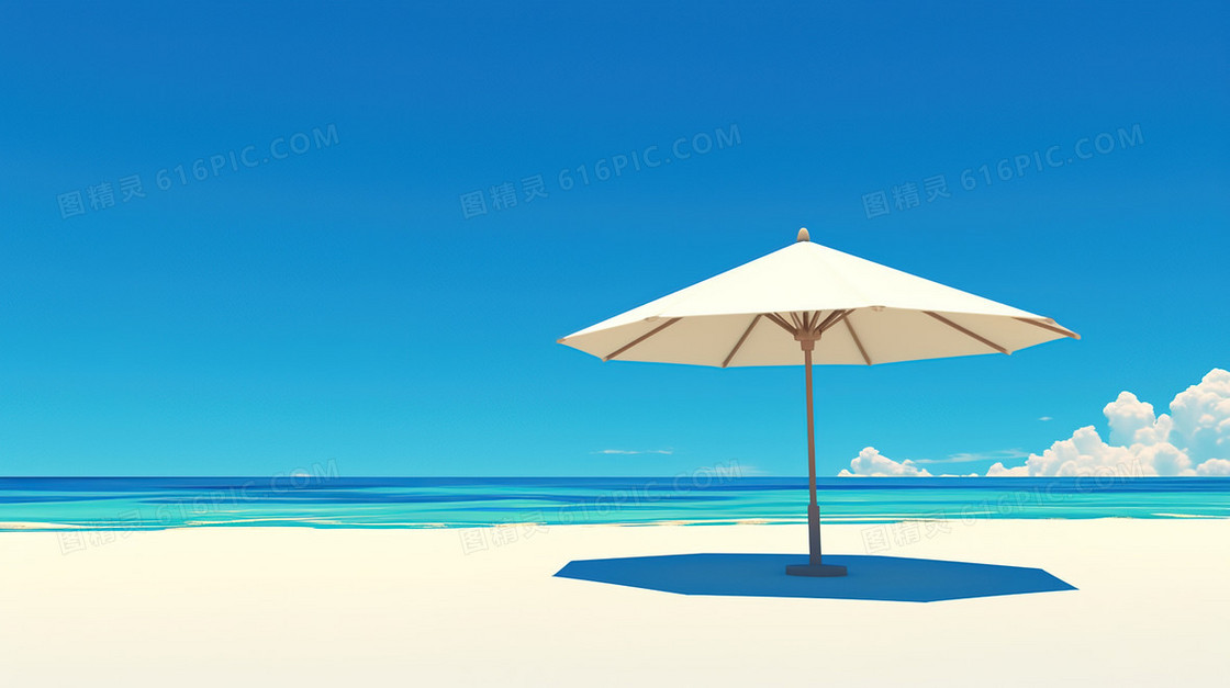 海边度假休闲遮阳伞背景