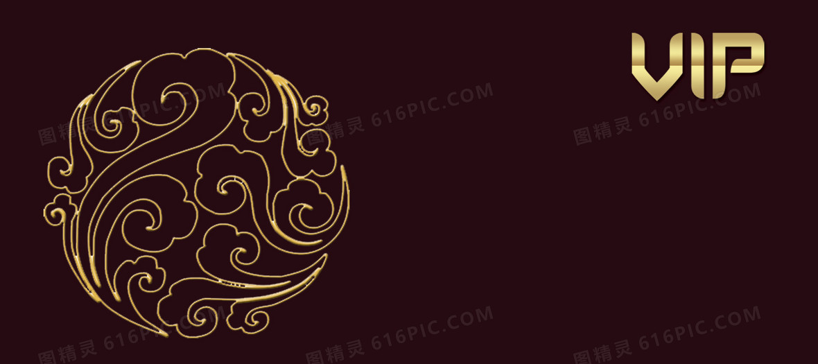 深色奢华中国风花纹背景banner