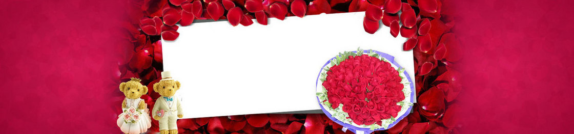 浪漫情人节玫瑰花瓣背景banner