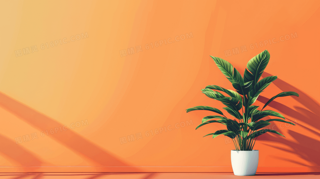卡通简约盆栽背景