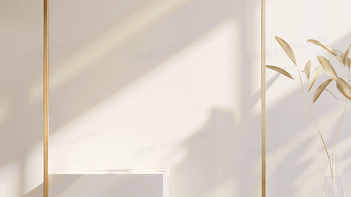 简约质感金色边框背景