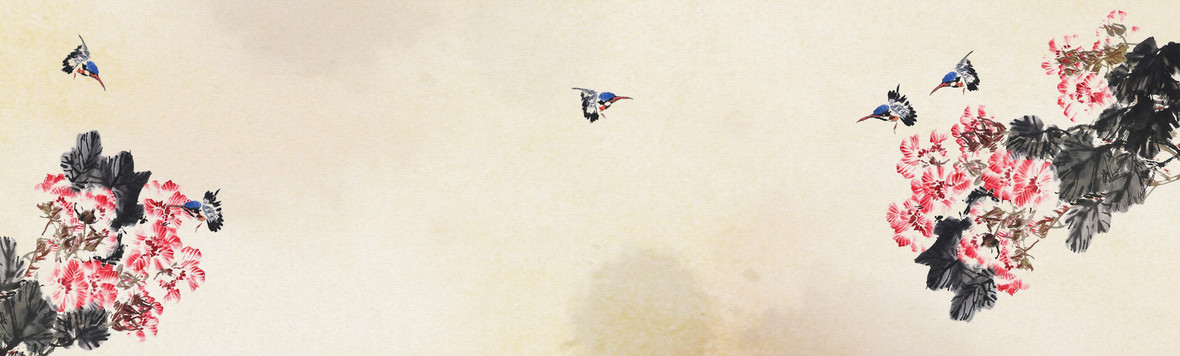 简约唯美温馨蝶恋花海报背景