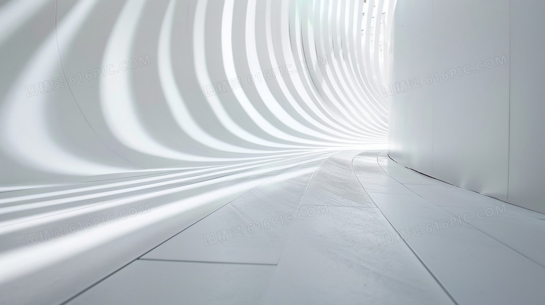 白色3D立体空间感光影装饰背景