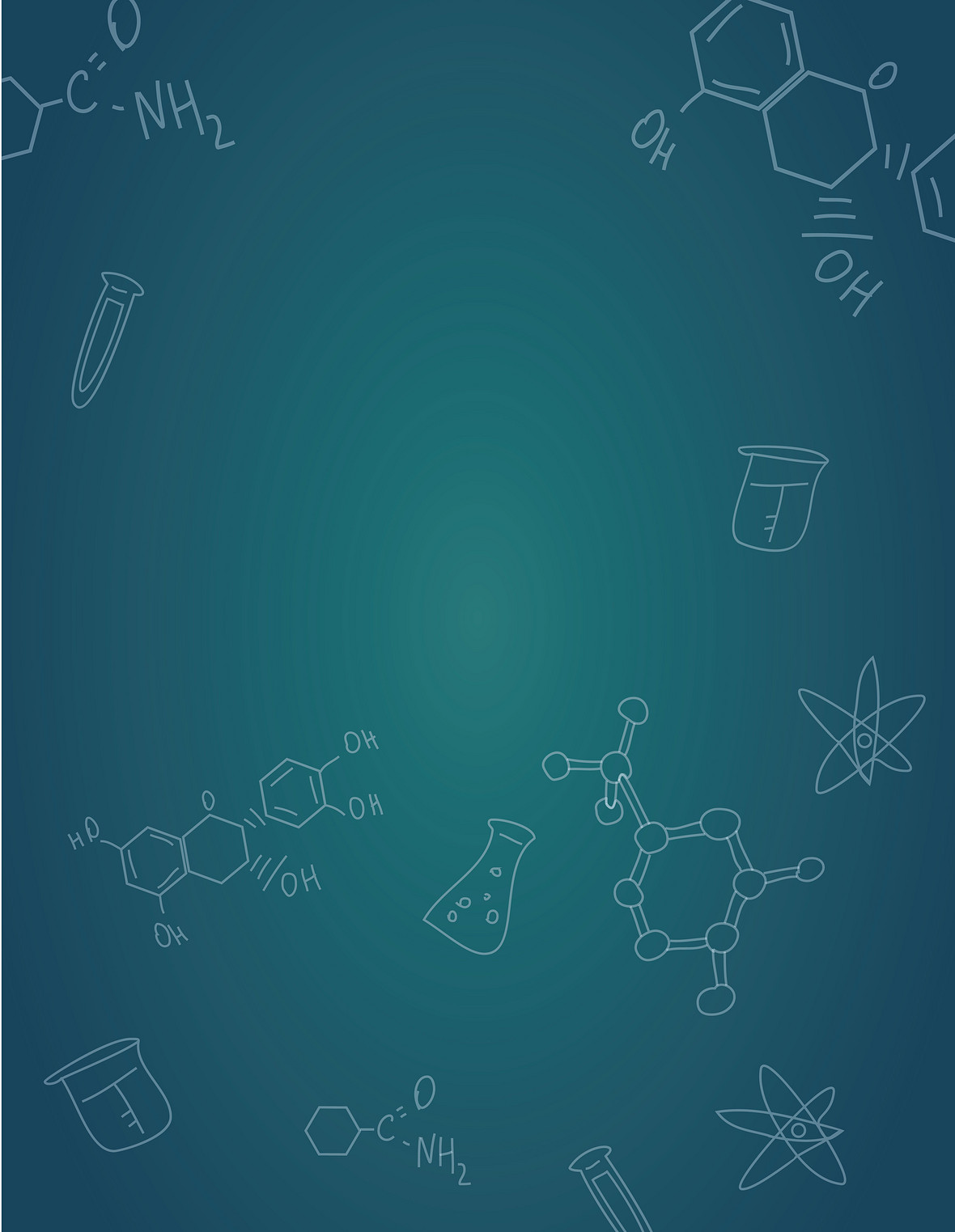 矢量生物化学手绘卡通背景