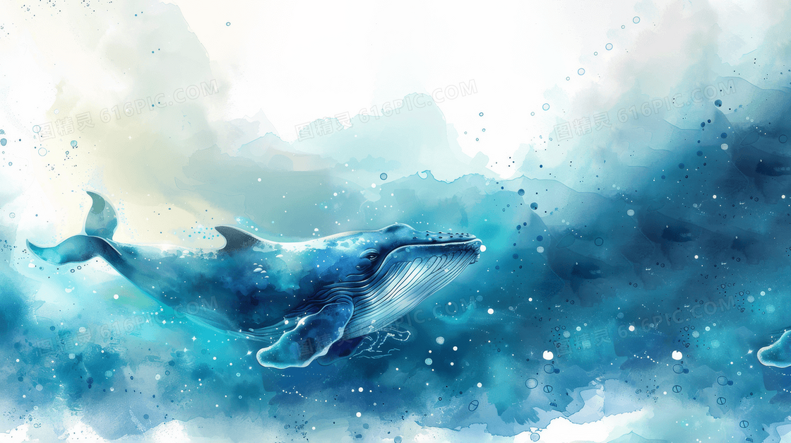 梦幻唯美浪漫鲸鱼背景