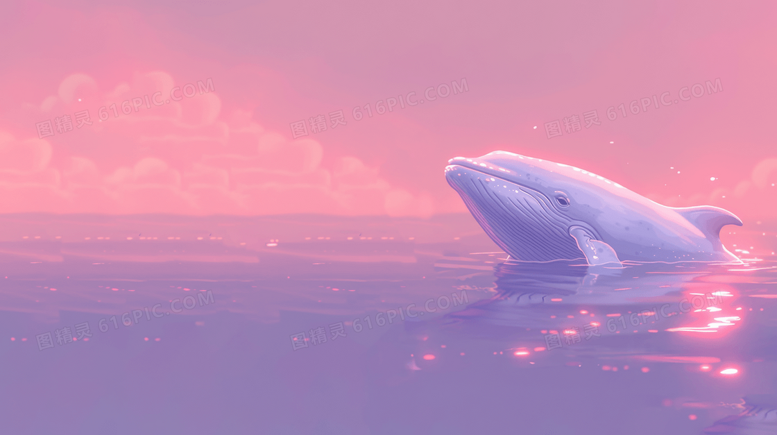 梦幻唯美浪漫鲸鱼背景