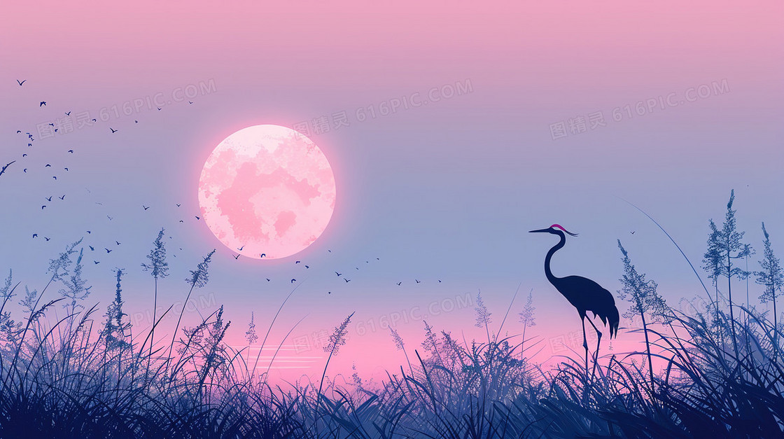 唯美梦幻鸟类背景