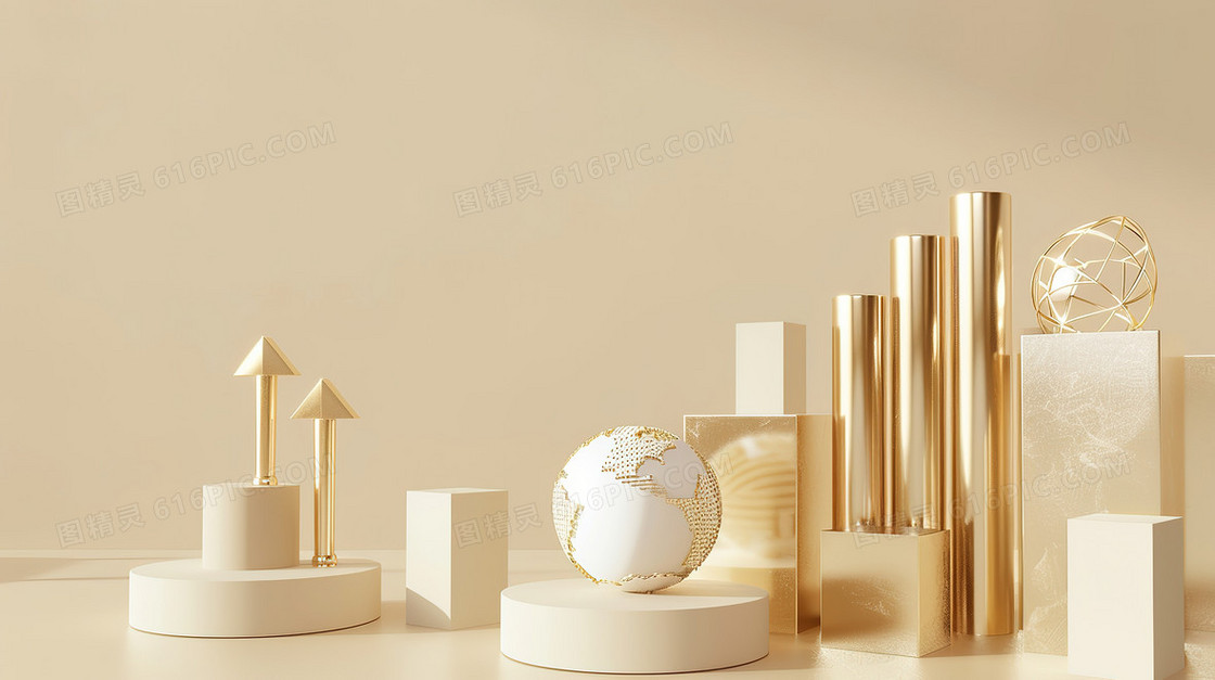 3D树状图地球金融背景