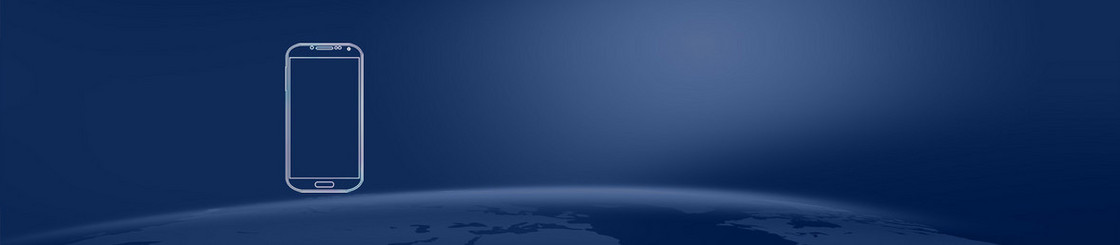 蓝色科技手机扁平背景banner